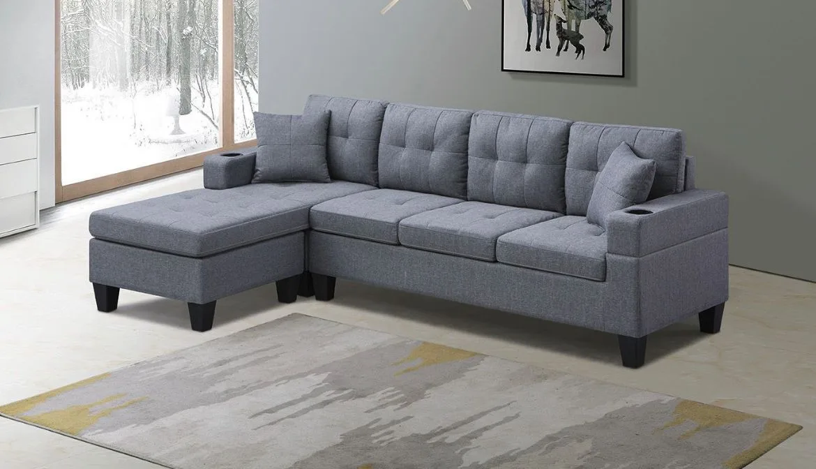 6212 Fabric -Sectional 4 Seater