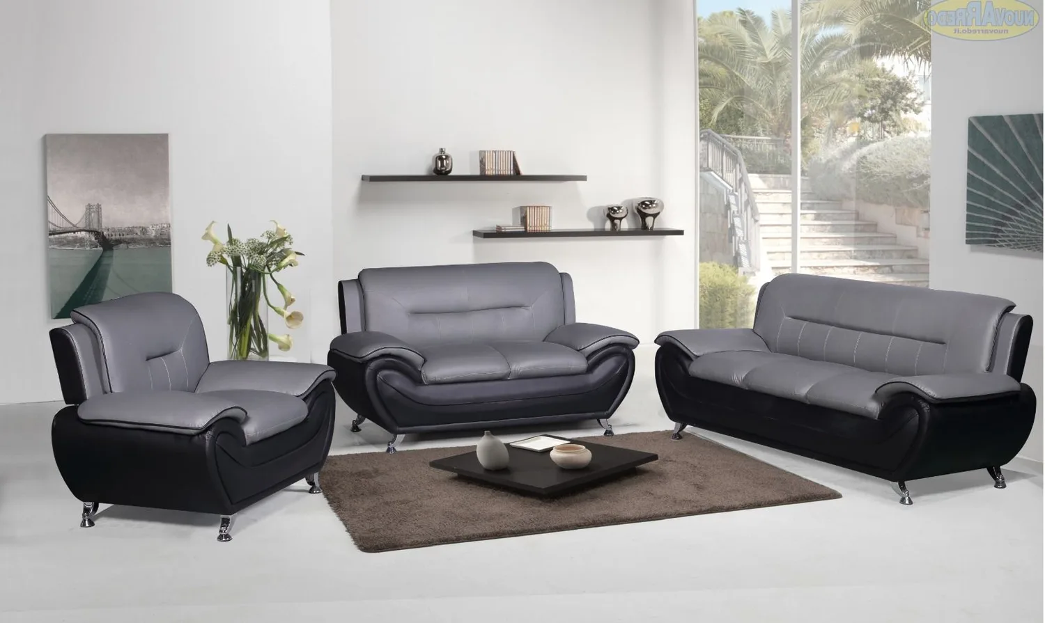 SPEEDY - Leather Faux Sofa Set 3 + 2 + 1