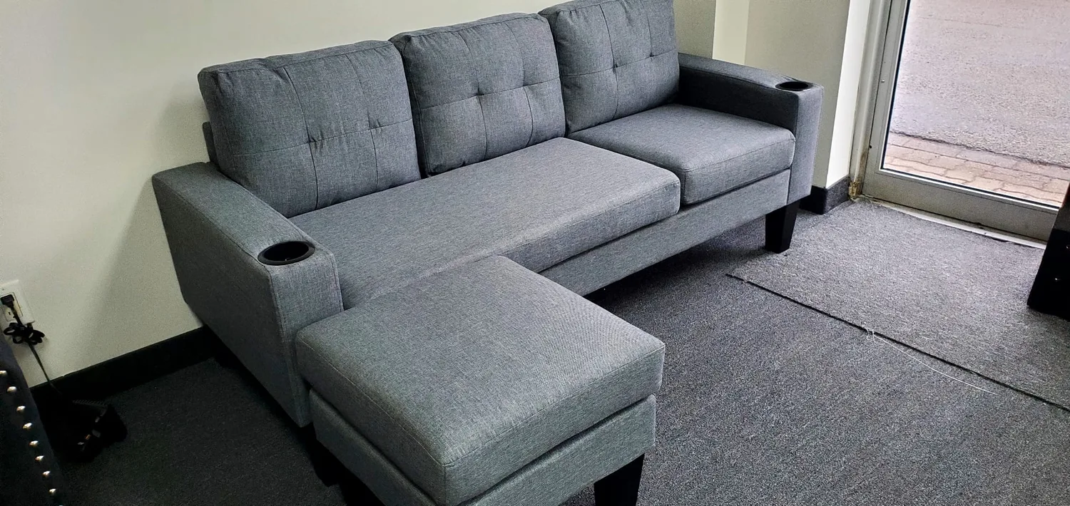 Chottu Fabric - 3 Seater with Ottoman